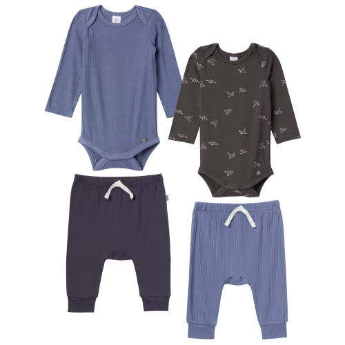 Modern Moments by Gerber Baby Neutral Super Soft Outfit Set, 4-Piece, Sizes Newborn - 12 Months