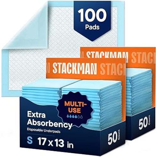 Disposable Changing Pads [100-Pack] Diaper Pad for Baby, Puppy & Dog - Pee & Wee Underpads - Chux Potty Training Liner - Changing Table Cover - 17"x13" Leak-Proof Liners for Incontinence & Travel Use