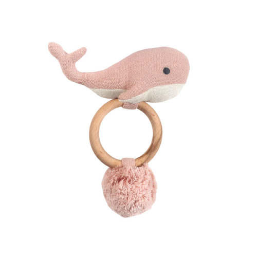 Organic Knit Whale Rattle Teether