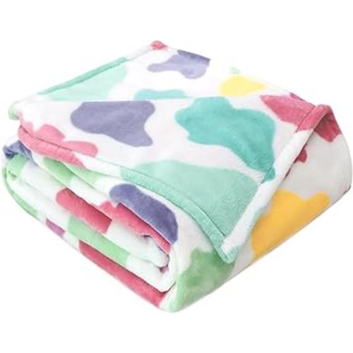 Colorful Throw Blanket Girls Rainbow Blanket Lightweight Cozy Fleece Blanket for Kids