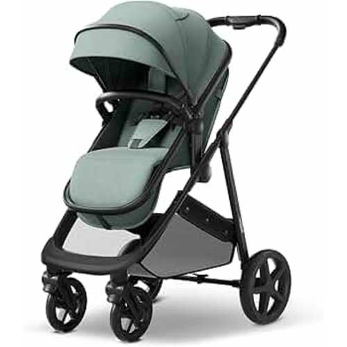 Mompush Wiz 2-in-1 Convertible Baby Stroller with Bassinet Mode - Foldable Infant Stroller to Explore More as a Family - Toddler Stroller with Reversible Stroller Seat