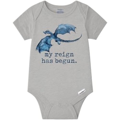 Brain Juice Tees My Reign Has Begun Baby Onesie | Fantasy RPG Infant Bodysuit | Geeky Gift for Baby