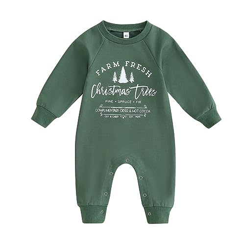 Newborn Baby Girl Boy Christmas Outfit Long Sleeve Romper Jumpsuit Bodysuit Santa Infant Fall Winter Clothes