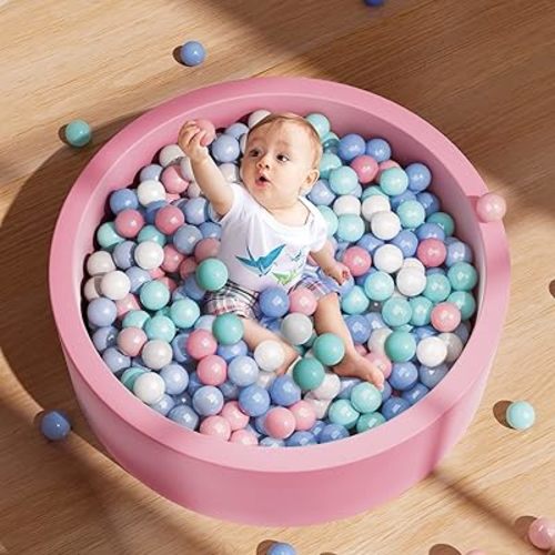 Foam Ball Pit for Toddlers,Comfort and Safety of Baby Ball Pit 35.4"x11.8"x1.96"(Balls Not Included),Ball Pool,Kids Activity Center,Gifts for Children (Pink)