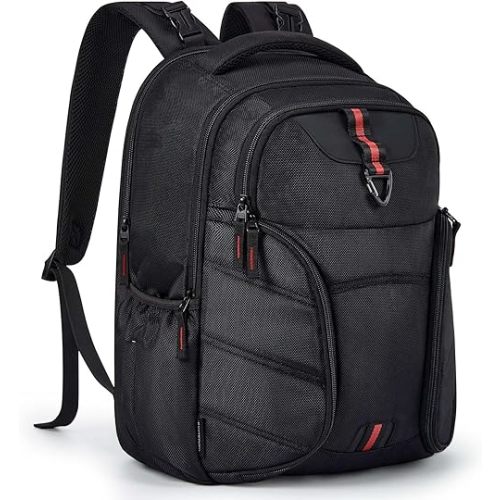 mommore Dad Diaper Bag, Large Laptop Backpack with Insulated Pockets, 1680D Heavy Duty Water Resistant Men Diaper Bag Travel Work with Luggage Sleeve Stroller Straps