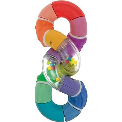 Nuby Twista Teether Toy for Babies - Multicolor Rattle Teething - BPA-Free Toy for Baby Teething Relief - 6+ Months