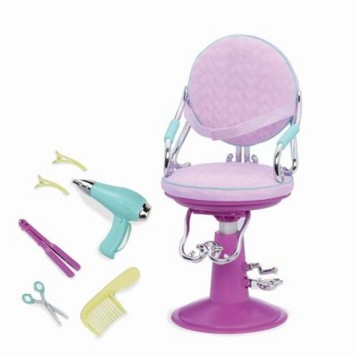 Our Generation Sitting Pretty Salon Chair Hair Styling Accessory Set For 18" Dolls