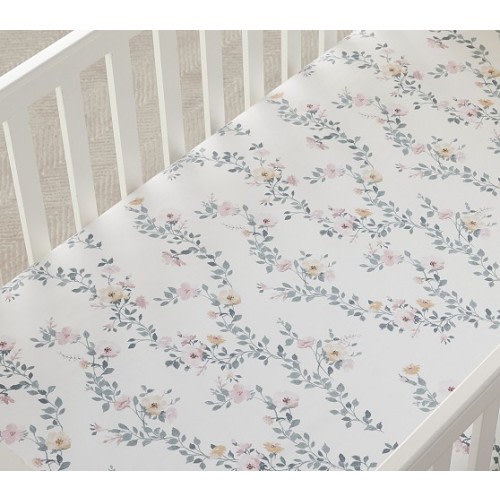 Mischa Blossom Organic Crib Fitted Sheet | Pottery Barn Kids