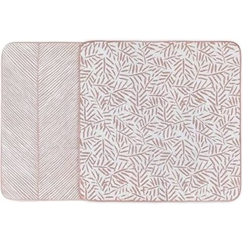 Toddlekind Portable Baby Mat – Organic Cotton 47" x 47" Reversible Indoor/Outdoor Playmat for Babies, Toddlers, Picnics, Patio, and Garden Use 0m+ Seashell (Pink)