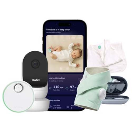 Owlet Dream Duo 2 Smart Baby Monitor Bundle: FDA-Cleared Dream Sock plus Cam 2 HD WiFi Video, Travel Case & White Sleeper | Costco