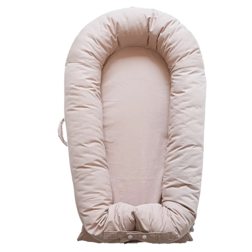Deluxe Infant Lounger, Baby Nest Cover for Baby Girls & Boys, Newborn Essentials for Baby 0-12 Months, 100% Cotton, Portable Travel Bed (DustyRose)
