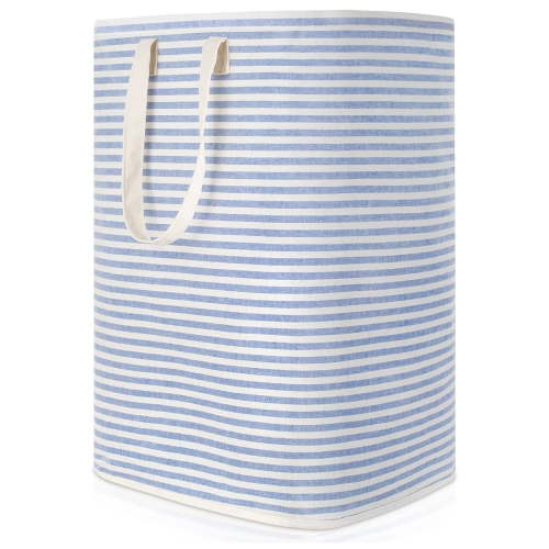Kimmama 75L Laundry Hamper Large Collapsible Laundry Baskets, Freestanding Waterproof Clothes Hamper with Easy Carry Handles in Laundry Room Bedroom Bathroom College Dorm for Adults, Blue