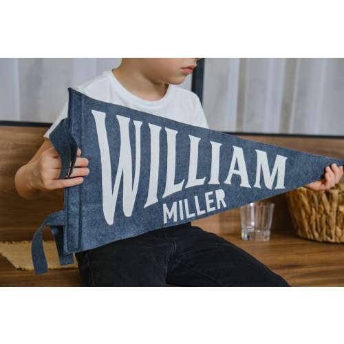 William Pennant - Vintage Style Pennant - Felt Pennant Flag - Custom Pennant Felt Pennant Name Personalized Pennants Wall Decor for Nursery