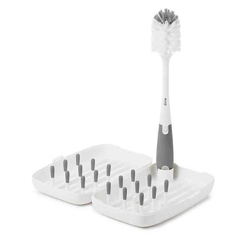 OXO Tot® On-The-Go 2-Piece Drying Rack and Bottle Brush Set in Grey