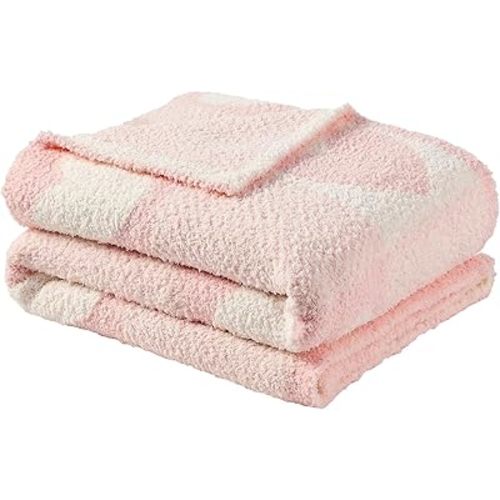 CREVENT 30"X40" Cozy Soft Warm Chenille Baby Blanket for Girls Boys, Newborn Essentials for Infant, Baby Shower Receiving Gift - Love Heart 75X100cm