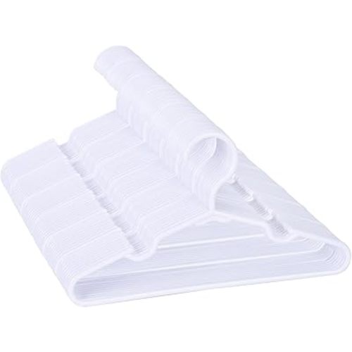Baby Hangers for Closet - 11.4 Inch 100 Pack Plastic Kids Hangers - Children Hangers & Infant Hangers & Toddler Hangers for Clothes (White)