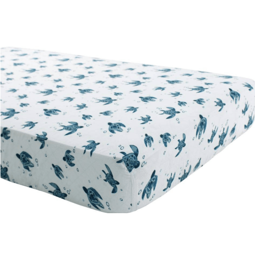 Sea Turtles Oh So Soft Muslin Crib Sheet | Bebe au Lait