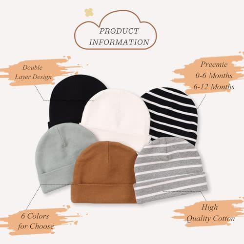 Bamery Cotton Baby Girl Hat Preemie Boys Beanie Newborn Hospital Hats Winter Infant Hats for Girls