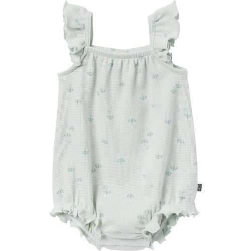 Modern Moments™ by Gerber Baby Girls' Bubble Romper, Light Sky Beach Umbrella, 0-3 Months