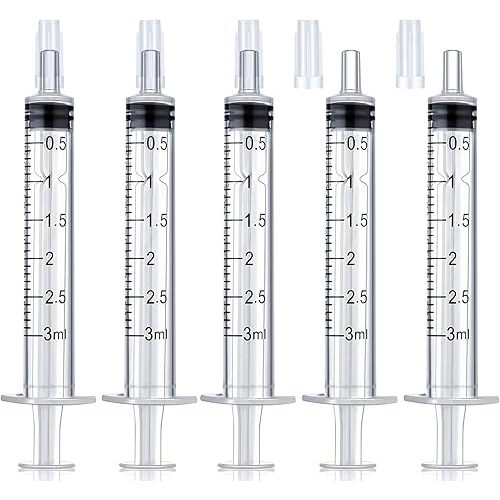 3ml Syringe with Cap,3ml Syringe Without Needle for Liquids,30 Pack Sterile Packaged