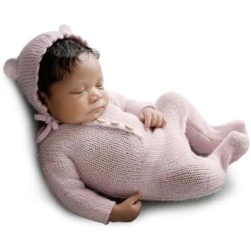 Newborn Photography Prop Girls Outfits Newborn Lace Romper with Headband Infant Princess Costume