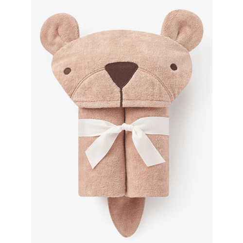 Rust Bear Hooded Baby Bath Wrap – Elegant Baby