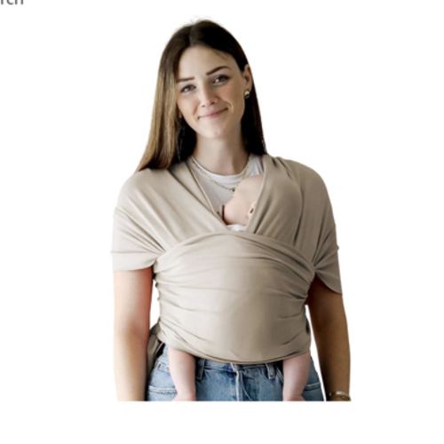 snuggle me™ Baby Wrap | Hands-Free Baby Wraps Carrier, Easy-Tie Baby Sling Carrier, Baby Carrier Wrap with Organic Cotton, Baby Wearing Wrap for Newborns from 0 to 18 Months (7-35 lbs) - Birch