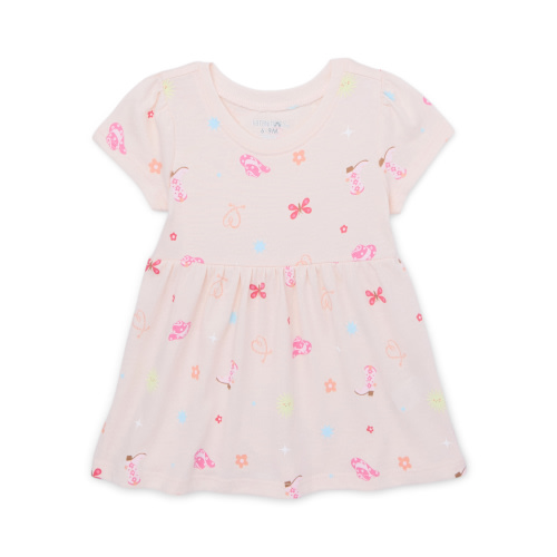 Garanimals Baby Girl Short Sleeve Print Jersey Dress, Sizes 0-24 Months