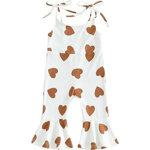 ZAXARRA Toddler Baby Girl Clothes Baby Girl Jumpsuit Romper Baby Overalls Straps Bell-Bottom Pants Baby Fall Summer Outfits
