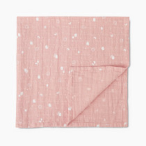 MORI Pre-Washed Burp Cloth & Muslin Swaddle - Pink, Large