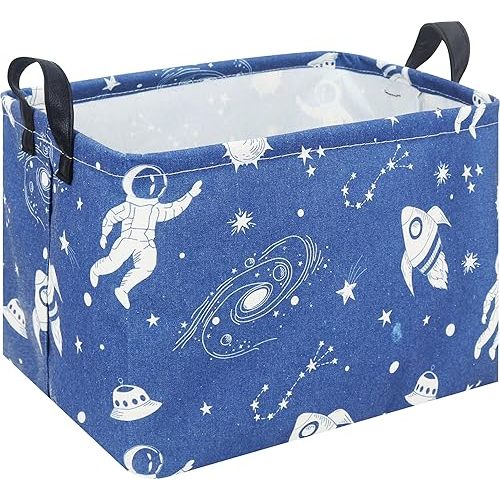 Rectangular Storage Basket,Collapsible Gift Basket with Handles,Kids Toys/Books Box,Room Decor(Universe)