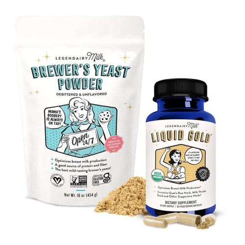 Legendairy Milk Liquid Gold + Brewer's Yeast, Breastfeeding Supplements for Milk Supply Increase - Lactation Support for Breast Milk Production - Fenugreek-Free, Non-GMO,