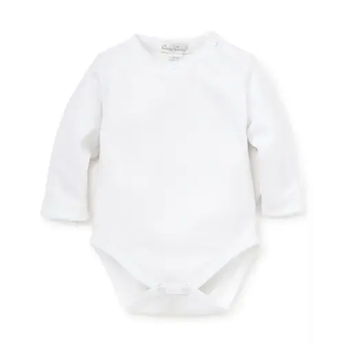 White Kissy Basics Long Sleeve Bodysuit