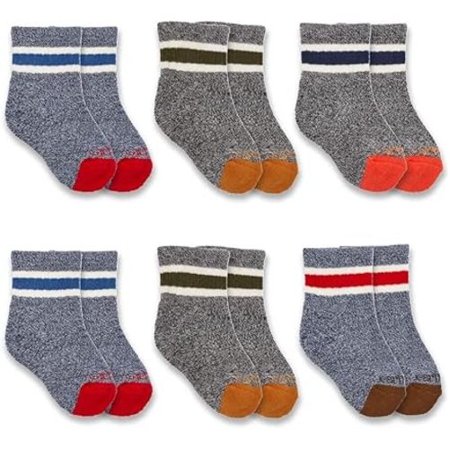 Carhartt Boys' Midweight Camp Crew Sock 6 Pack