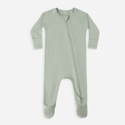 Bamboo Zip Footie || Fern – Quincy Mae