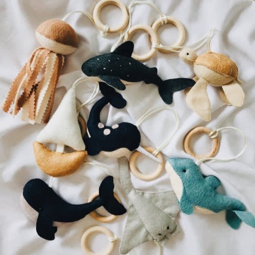 Ocean baby play gym toys set , 8 Sea creatures activity gym toys