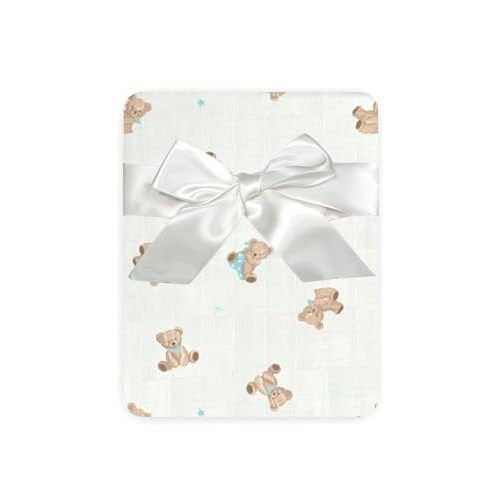 American Baby Company 100% Cotton Muslin Swaddle Blanket, Soft, Breathable & Lightweight, Teddy Bear, 47" x 47" Perfect for Swaddling, Travel and Gifting
