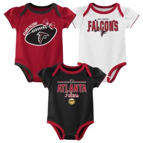NFL Atlanta Falcons Girls' White 3pk Bodysuit - 3-6M