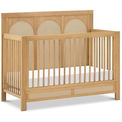 Namesake Eloise 4-in-1 Convertible Crib in Honey and Performance Sand Eco-Weave, GREENGUARD Gold Certified