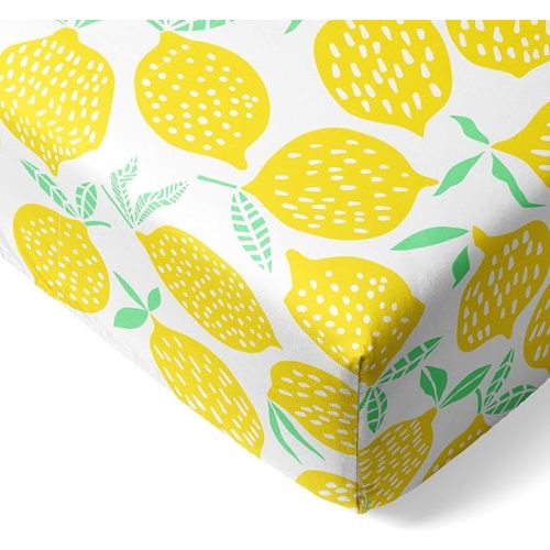Little Sleepies Baby Crib Sheets, Buttery Soft Viscose from Bamboo Crib Sheets for Boys & Girls, Toddler Bed Sheet, Standard Crib Mattress Sheet, Super Stretchy & Elasticized (Lemon)