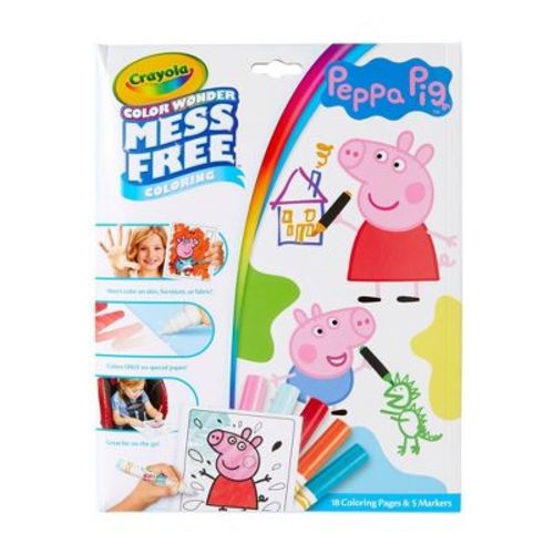 Crayola Color Wonder Peppa Pig Coloring Pages Set: Mess Free Coloring Book for Kids, Non-Toxic, Includes Markers & 18 Pages