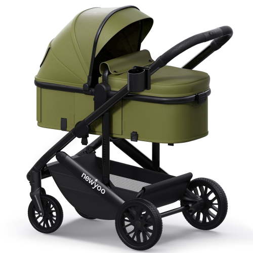 newyoo Infant Stroller, Nestro 516M, Baby/Newborn Strollers w Convertible/Reversible Seat & Cup Holder, Coches para Bebes, 2-in-1 Rear-Facing Pram, Green