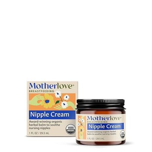 Motherlove Nipple Cream (1 oz) Organic Lanolin-Free Nipple Cream for Breastfeeding—Benefits Nursing & Pumping Moms