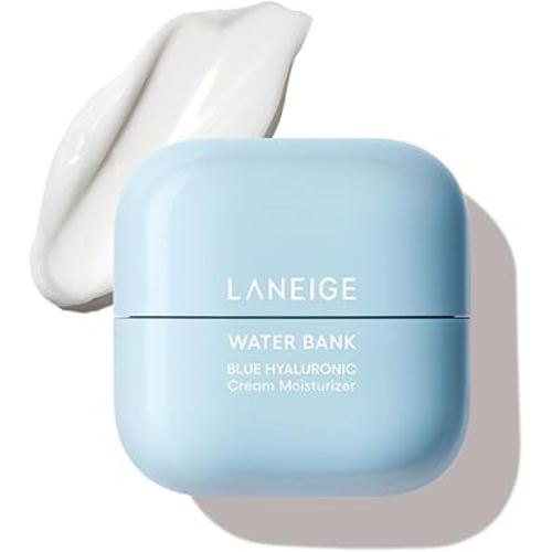 LANEIGE Water Bank Blue Hyaluronic Cream Moisturizer: Hydrating Korean Face Cream with Squalane & Ceramide for Skin Barrier Support, Dermatologist-Tested