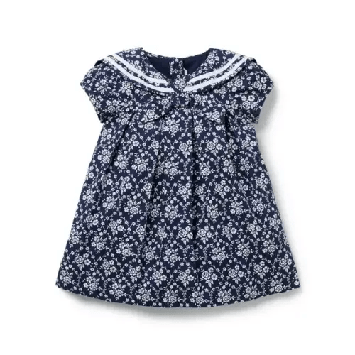 Newborn Merchant Marine Floral The Floral Sailor Baby Dress by Janie and Jack
