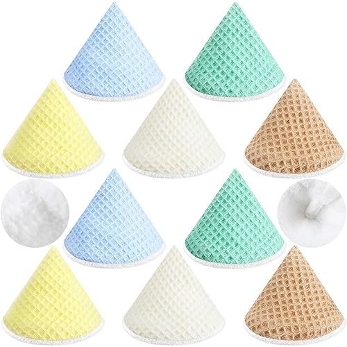 Timgle 10 Pcs Coral Velvet Pee Covers Baby Boy, Strong Water Absorption Pee Shield for Baby Boy, Reusable Diaper Changing Accessory for Boys Newborn Gift(Waffle)