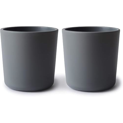 mushie Dinnerware Cups For Kids | Made in Denmark, Set of 2 (Smoke)
