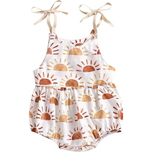 JLKGICF Infant Newborn Baby Girl Floral Romper Kids Spaghetti Strap One Piece Jumpsuit Shorts Toddler Summer Overall Clothes