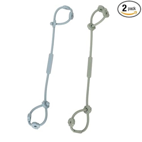 Toy Safety Straps, Socub Silicone Adjustable Baby Pacifier Teether Straps, 2pcs Toddler Toy Bottle Harness Straps for Strollers, High Chair, Cribs, Bags, BPA Free, Sage, Ether