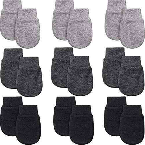 9 Pairs Newborn Baby Mittens Infant Toddler Gloves No Scratch Mittens Unisex Cotton Gloves for 0-6 Months Baby Boys Girls